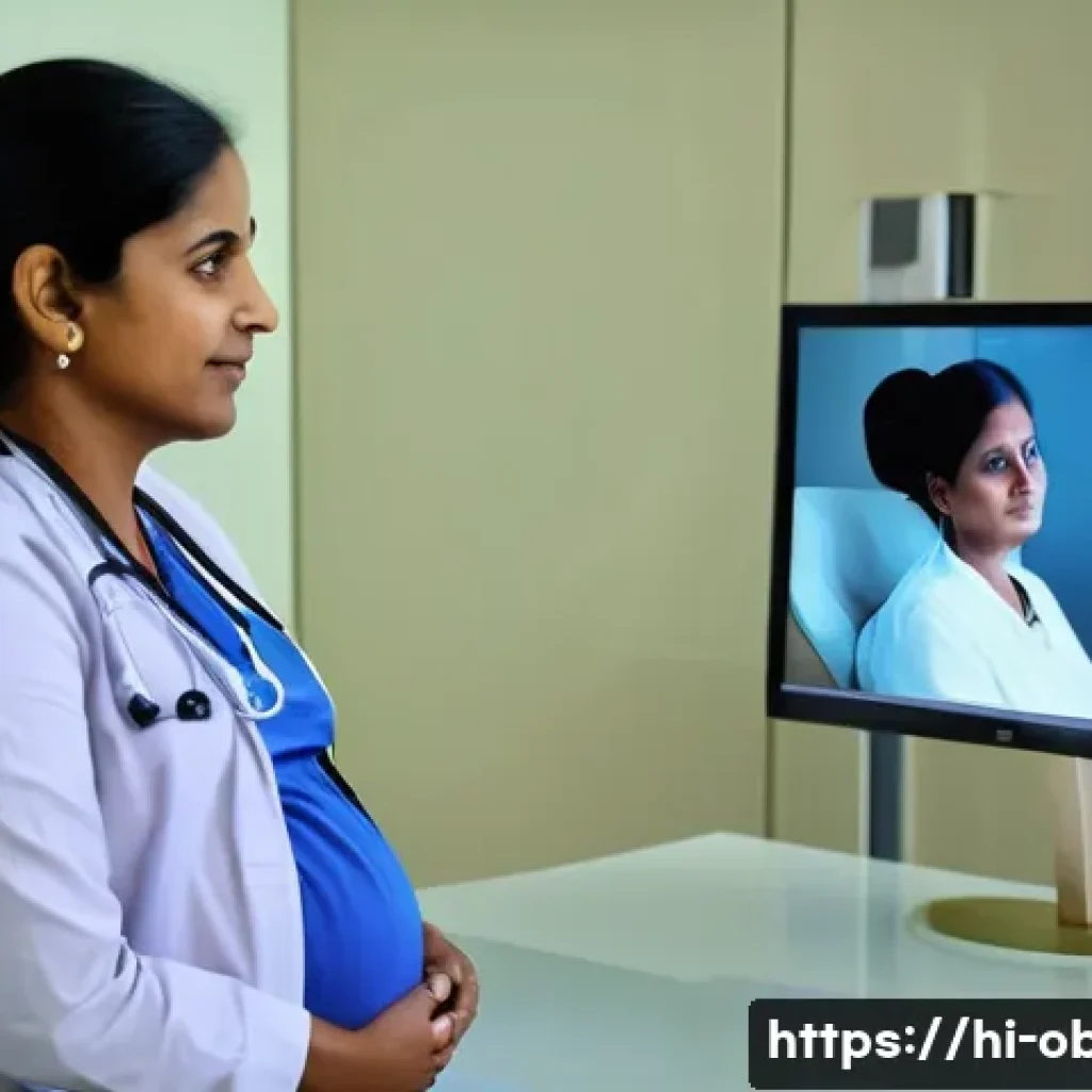 고령 산모를 위한 필수 검사 리스트 - A serene and hopeful scene of a pregnant Indian woman aged around 38, wearing comfortable maternity ...