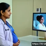 고령 산모를 위한 필수 검사 리스트 - A serene and hopeful scene of a pregnant Indian woman aged around 38, wearing comfortable maternity ...