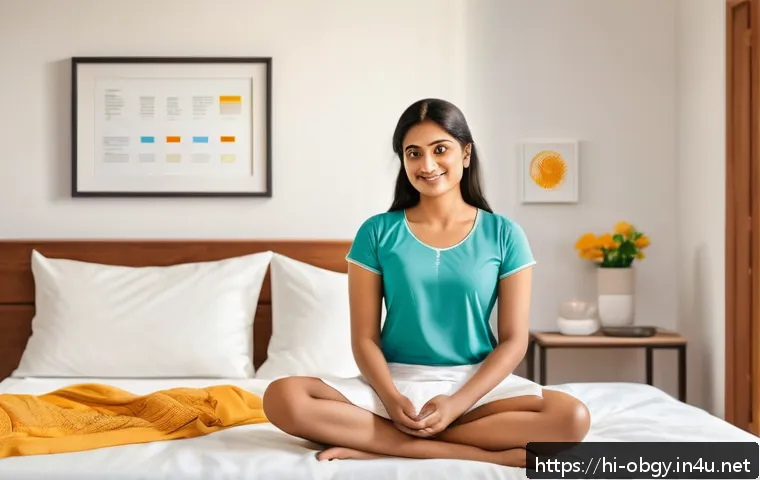 질 분비물의 색과 냄새로 알 수 있는 건강 신호 - A detailed educational illustration showing a confident Indian woman in modest, clean cotton underwe...